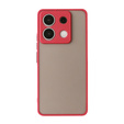 Szilikon tok Xiaomi Redmi Note 13 Pro 5G, kamera védelemmel, átlátszó / piros + edzett üveg 9H