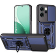Páncélozott tok Oppo Reno 14F-hez, kameravédelemmel, állvánnyal, kék színű