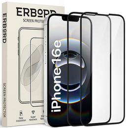 2x edzett üveg a iPhone 13/13 Pro, ERBORD 3D teljes képernyő