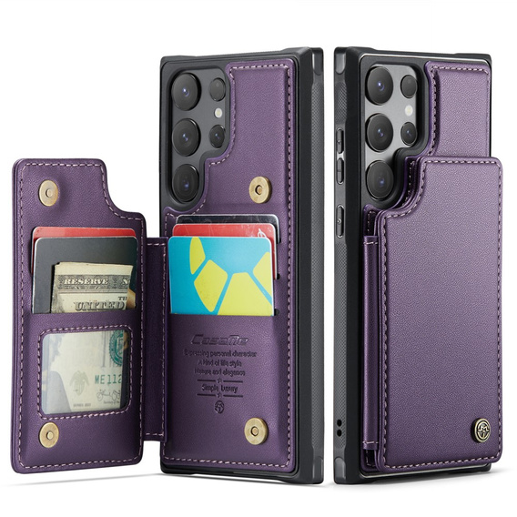 CASEME flip tok Samsung Galaxy S25 Ultra, Litchi Wallet, lila