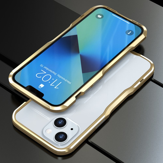 Teletok LUPHIE iPhone 13-hoz, Armor Bumper, arany