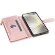 Flap tok Samsung Galaxy A56 5G, Rhombus Crossbody Leather, rózsaszín rose gold