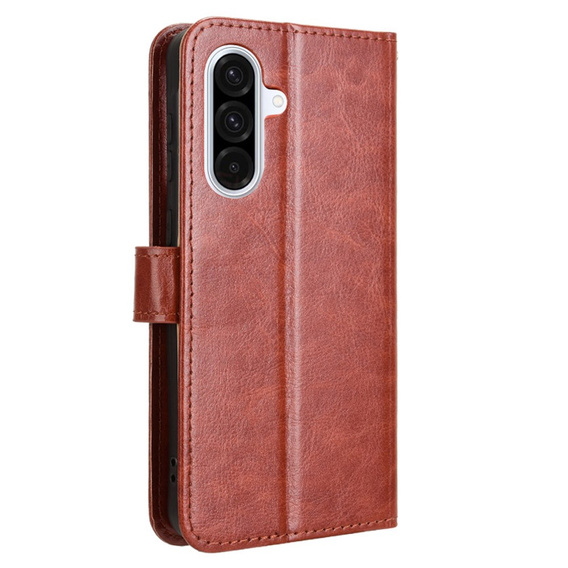 Pattintható tok a Samsung Galaxy A56, Crazy Horse Wallet, barna