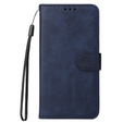 Pattintható tok a Samsung Galaxy A34 5G, Leather Wallet, sötétkék