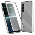 Tok Sony Xperia 1 V, Magnetic Dual Glass, ezüst