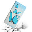 Pattintható tok a Samsung Galaxy A05s Wallet, Butterflies, kék