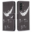 Pattintható tok a Samsung Galaxy A35 5G, Wallet, Don't Touch My Phone fekete