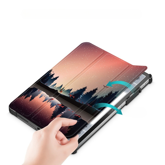 Telefontok a Lenovo Tab P11 Pro Gen 2 2022, Smartcase Pen Slot, forest and lake
