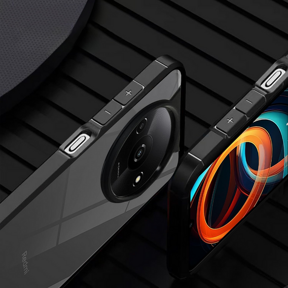 Tok Xiaomi Redmi A3, Fusion Hybrid, kameravédelemmel, átlátszó / fekete