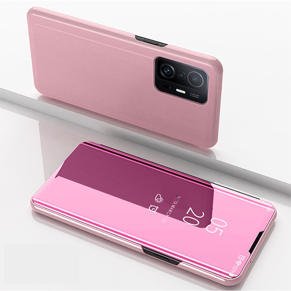 Telefontok a Xiaomi 11T / 11T Pro, Clear View, rózsaszín rose gold