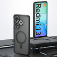 Tok Xiaomi Redmi 13 4G-hoz, MagSafe, ERBORD Matt Case, fekete + képernyőüveg