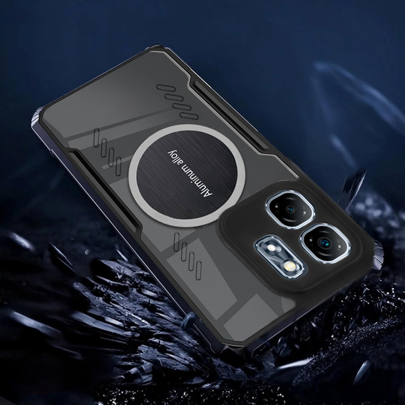 Tok Infinix Hot 50i 4G, mágneses lemezzel, átlátszó / fekete