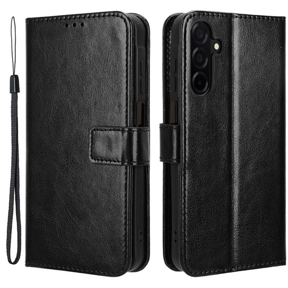 Pattintható tok a Samsung Galaxy A26, Crazy Horse Wallet, fekete