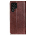 Telefontok a Samsung Galaxy S24 Ultra, Wallet Litchi Leather, barna