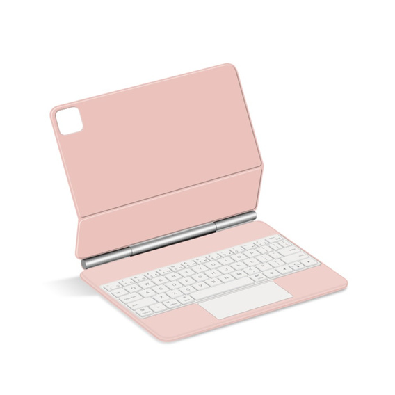 Billentyűzet tok iPad Air 11" 2024, Magnetic Keyboard Touchpad, rózsaszín