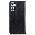 Telefontok a Samsung Galaxy S23 FE, Wallet Litchi Leather, fekete