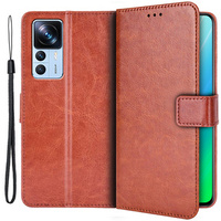 Pattintható tok a Xiaomi 12T / 12T Pro, Crazy Horse Wallet, barna