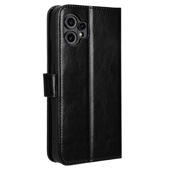 Pattintható tok a CMF Nothing Phone 2 Pro, Crazy Horse Wallet, fekete