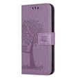 Pattintható tok a Motorola Moto E22 / E22i, Wallet, tree i sowy, lila