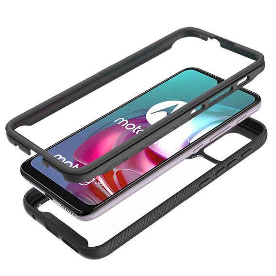 Tok Motorola Moto G10 / G20 / G30 készülékhez, Shockproof, fóliával, kék