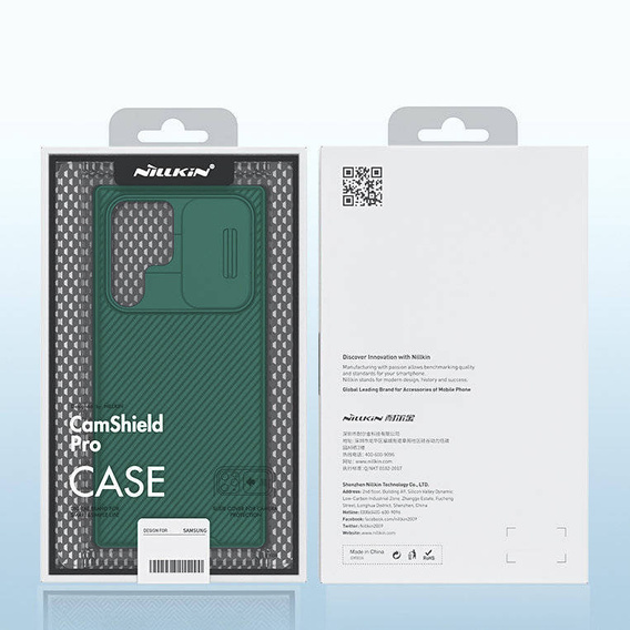 Tok Samsung Galaxy S23 Ultra, páncélozott Nillkin, CamShield Pro, zöld