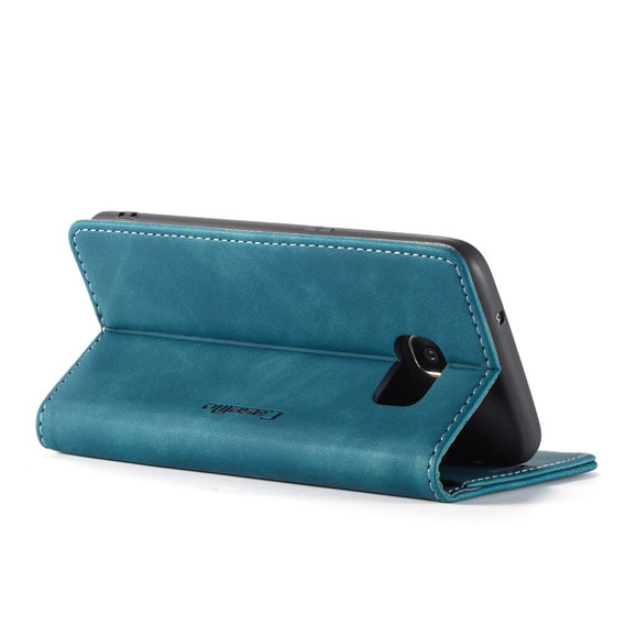 CASEME tok Samsung Galaxy S7 Edge, Leather Wallet Case, kék