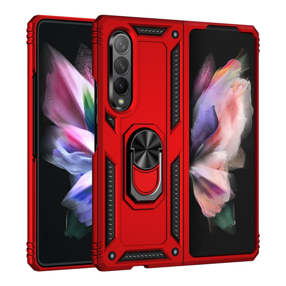 Páncélozott telefontok a Samsung Galaxy Z Fold3 5G, Nox Case Ring, piros