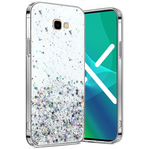 Telefontok a Samsung Galaxy J4 Plus, Glittery, átlátszó