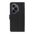 Tok patenttal a Honor 400 Pro 5G-hez, Crossbody Leather Wallet, fekete