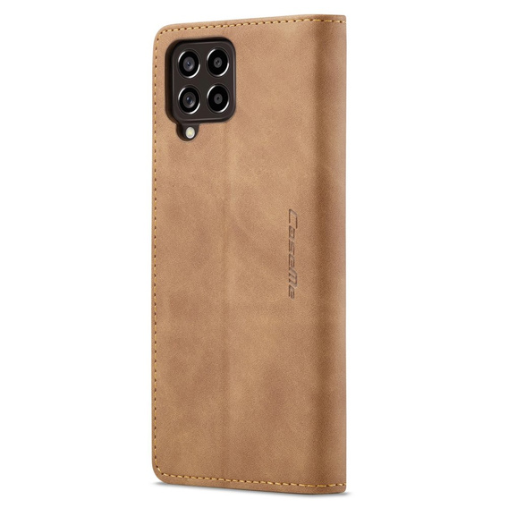 CASEME tok Samsung Galaxy M33 5G, Leather Wallet Case, barna