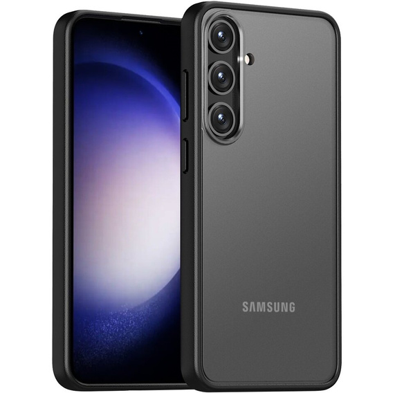 Tok Samsung Galaxy S24, Fusion Hybrid, kameravédelemmel, átlátszó / fekete