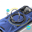 Tok iPhone 16 Pro Max-hoz, páncélozott, állvánnyal és fogantyúval, kék