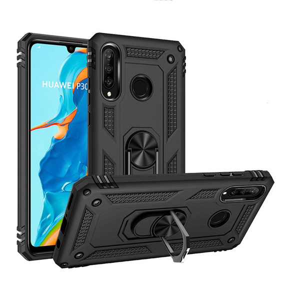 Páncélozott telefontok a Huawei P30 Lite, Nox Case Ring, fekete