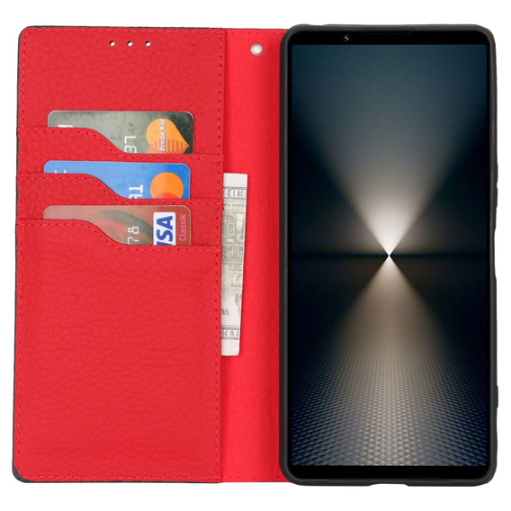 Bőr tok a Sony Xperia 1 VI, ERBORD Grain Leather, fekete