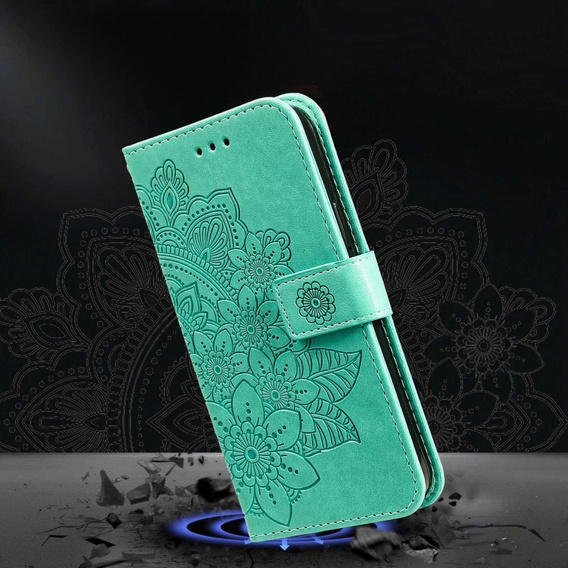 Pattintható tok a Xiaomi Redmi Note 12 5G / POCO X5 5G, Mandala Flower, zöld
