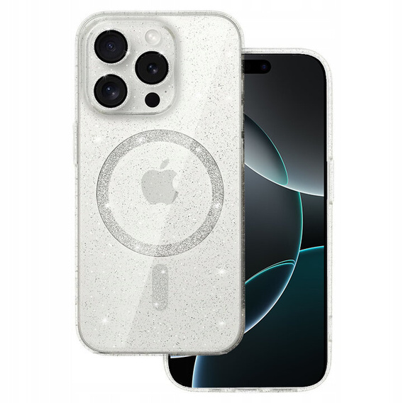 Tok iPhone 16 Pro-hoz, ERBORD Glitter MagSafe, átlátszó + képernyőüveg