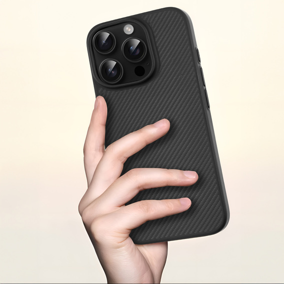 Tok iPhone 16 Pro, Aramid Fiber Cover, fekete