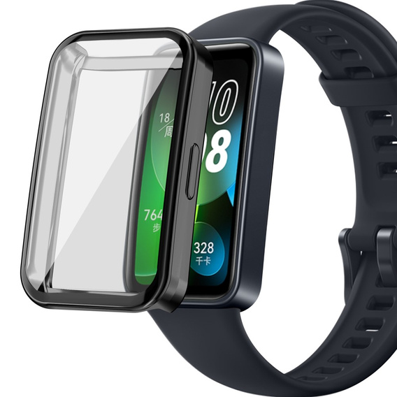 2w1 Etui z Osłoną Silikonową do Huawei Band 8, Czarne