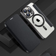 Pattintható tok a iPhone 15 Pro Max, RFID Wallet MagSafe CamShield, fekete