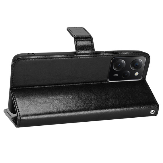 Pattintható tok a Xiaomi Poco X5 Pro 5G, Wallet, fekete