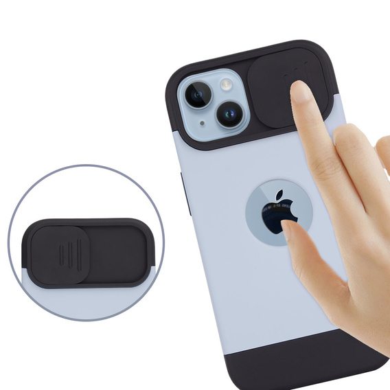 ERBORD MagSafe Cam Slider tok, kék + Képernyővédő üveg iPhone 13 / iPhone 14 készülékekhez