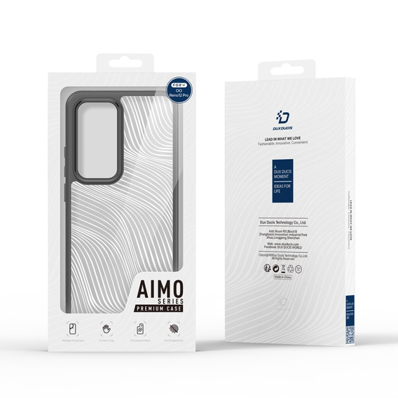 DuxDucis tok Oppo Reno 12 Pro, Aimo case, átlátszó / fekete
