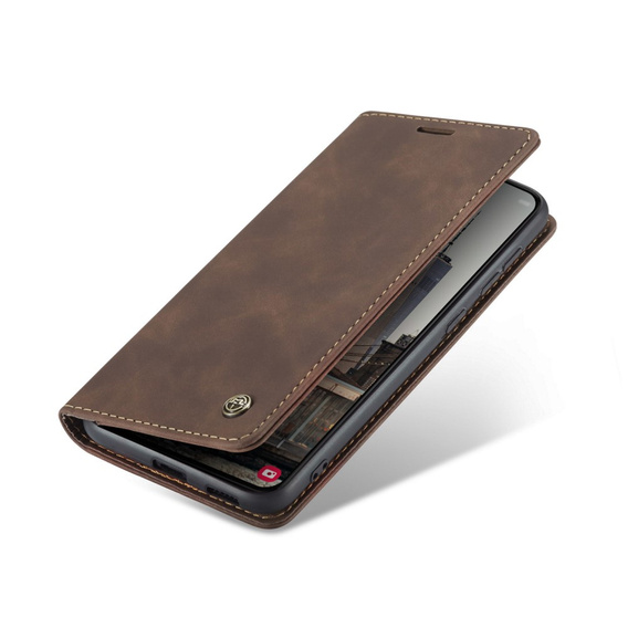 CASEME tok Samsung Galaxy S22 5G, Leather Wallet Case, kávé