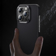 BENKS Kevlar tok iPhone 15 Pro, Carbon Fiber, fekete
