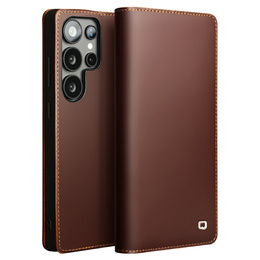 Flip tok Samsung Galaxy S25 Ultra, QIALINO Leather Wallet, fekete
