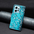 Pattintható tok a Xiaomi Redmi Note 12 Pro 5G / POCO X5 Pro 5G, Wallet, Sakura, kék