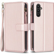 Pattintható tok a Samsung Galaxy A25 5G, Wallet Zipper Pocket, fekete