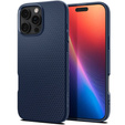 A Spigen tok iPhone 16 Pro, Liquid Air, sötétkék + 9H edzett üveghez