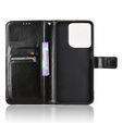 Pattintható tok a Motorola Moto G15 / Motorola Moto G15 Power, Crazy Horse Wallet, fekete