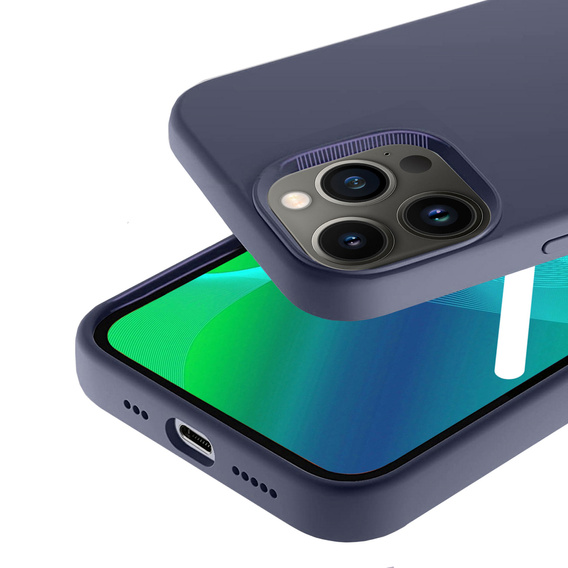 Telefontok a iPhone 14 Pro Max, Silicone Lite, sötétkék